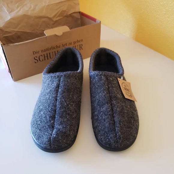 Haflinger ATB Hard Sole Dark Gray Wool Indoor/Outdoor Slippers Size EU 47/US 14 - Picture 2 of 15